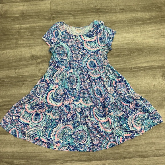 Lilly Pulitzer Dresses & Skirts - Lilly Pulitzer Vibrant Blue and Pink Patterned Dress Size Large